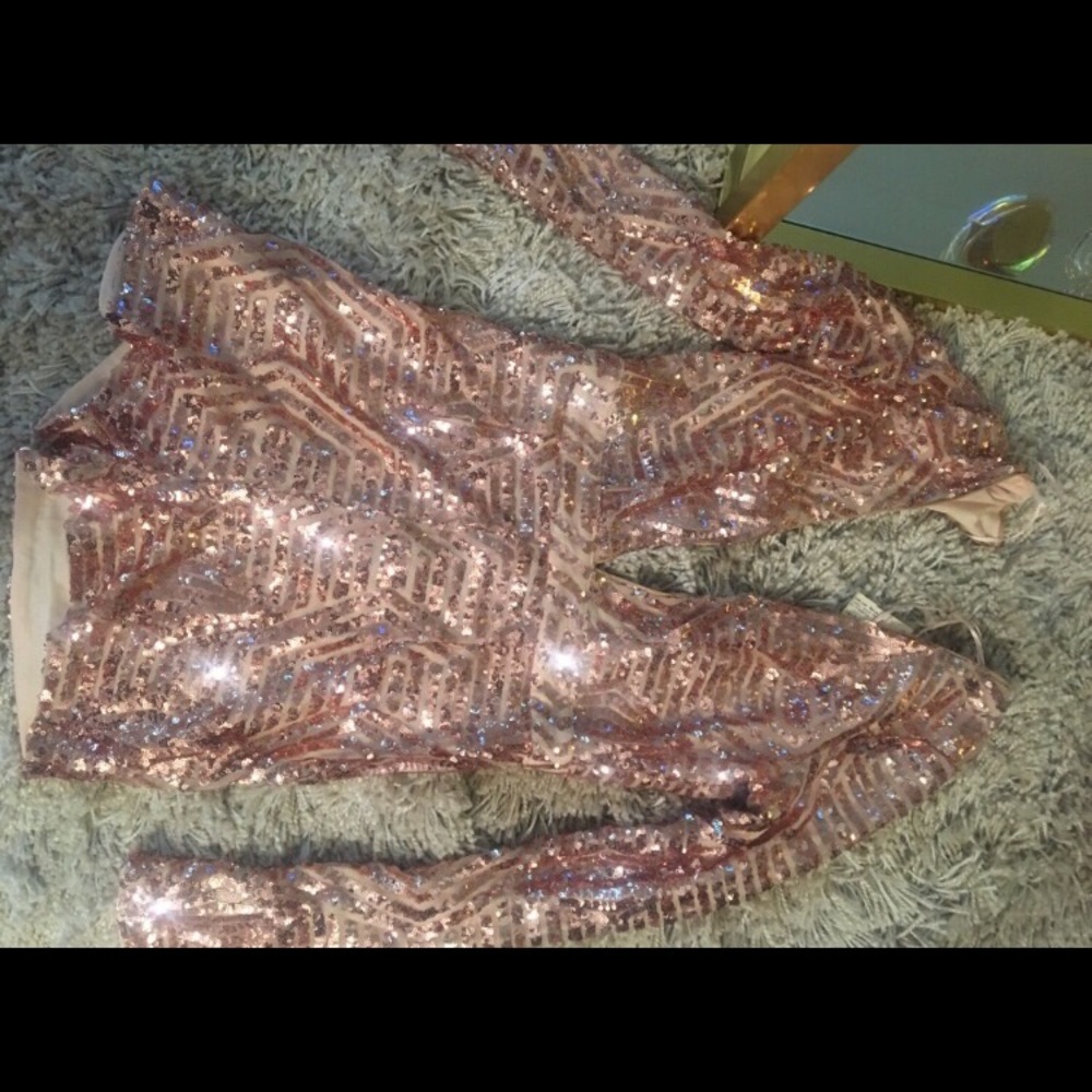 Deep V Sequin Romper